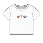 Here for the Hot Dog, Beer & Nachos Graphic Crop Top