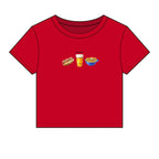 Here for the Hot Dog, Beer & Nachos Graphic Crop Top