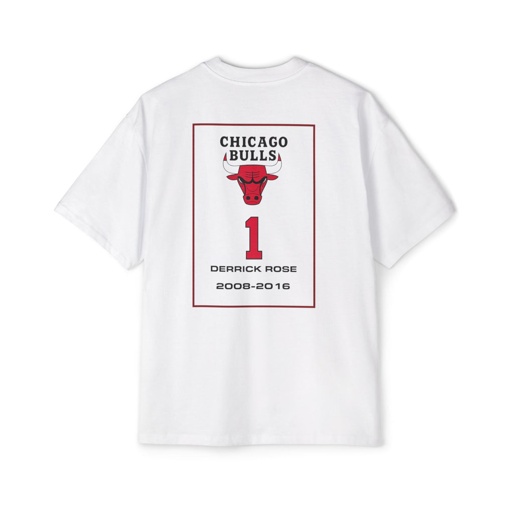 Chicago Bulls Derrick Rose #1 Banner Heavyweight Boxy Tee