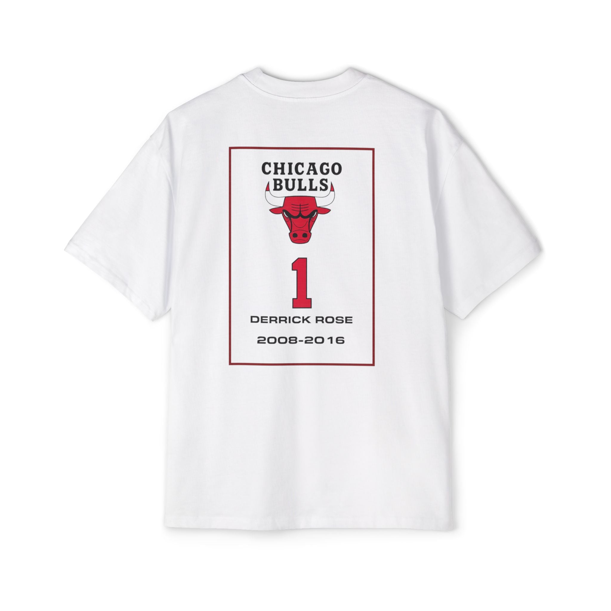 Chicago Bulls Derrick Rose #1 Banner Heavyweight Boxy Tee
