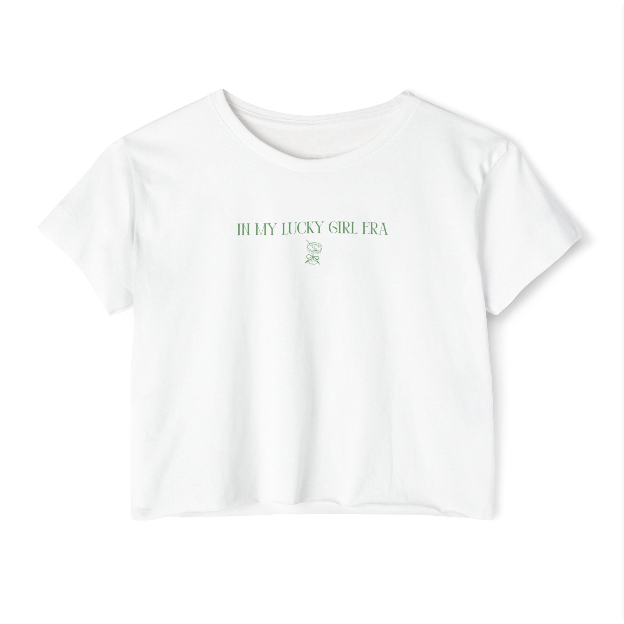 Lucky Girl Era Martini — Women's Graphic Crop Tee