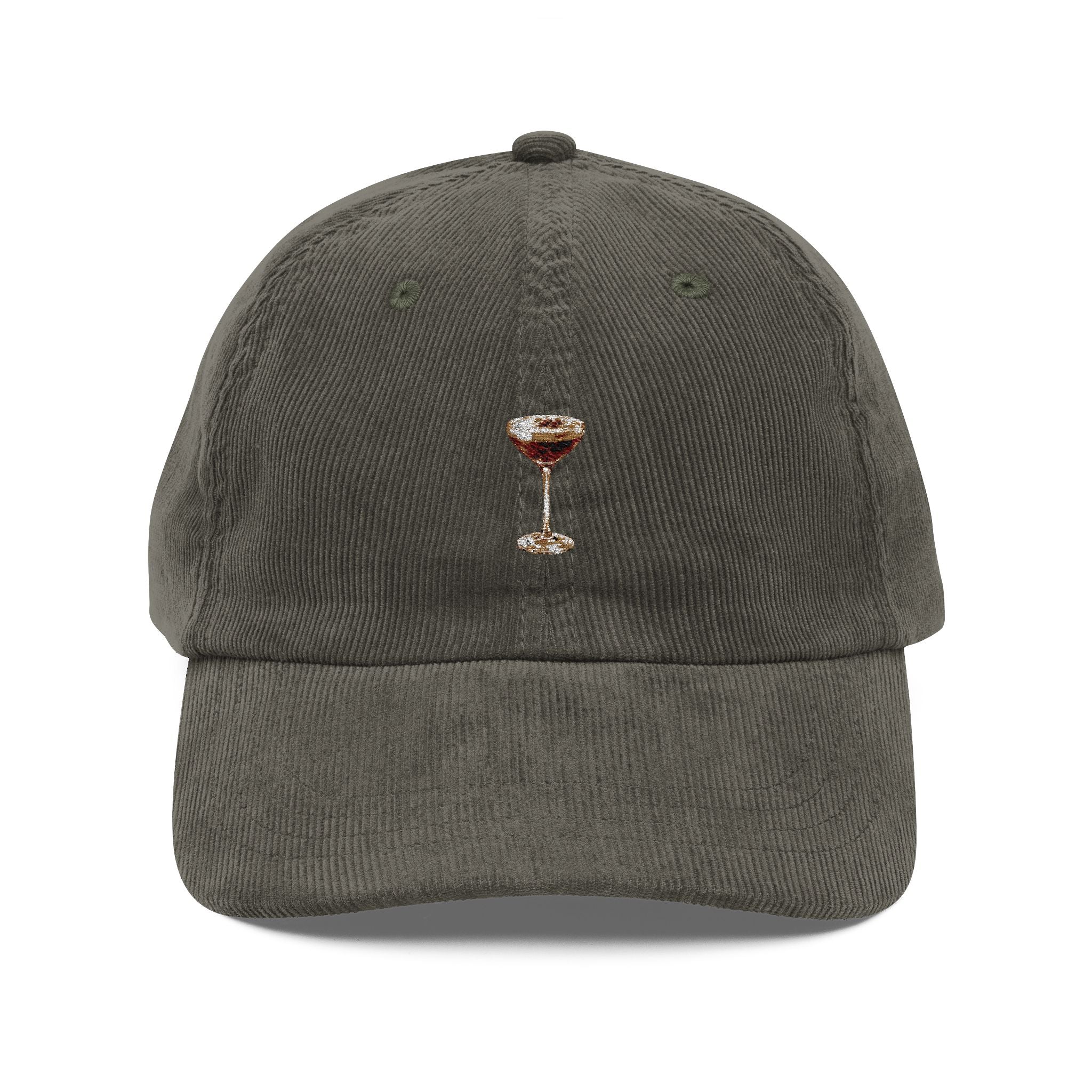 Corduroy Embroidered Espresso Martini Vintage Cap