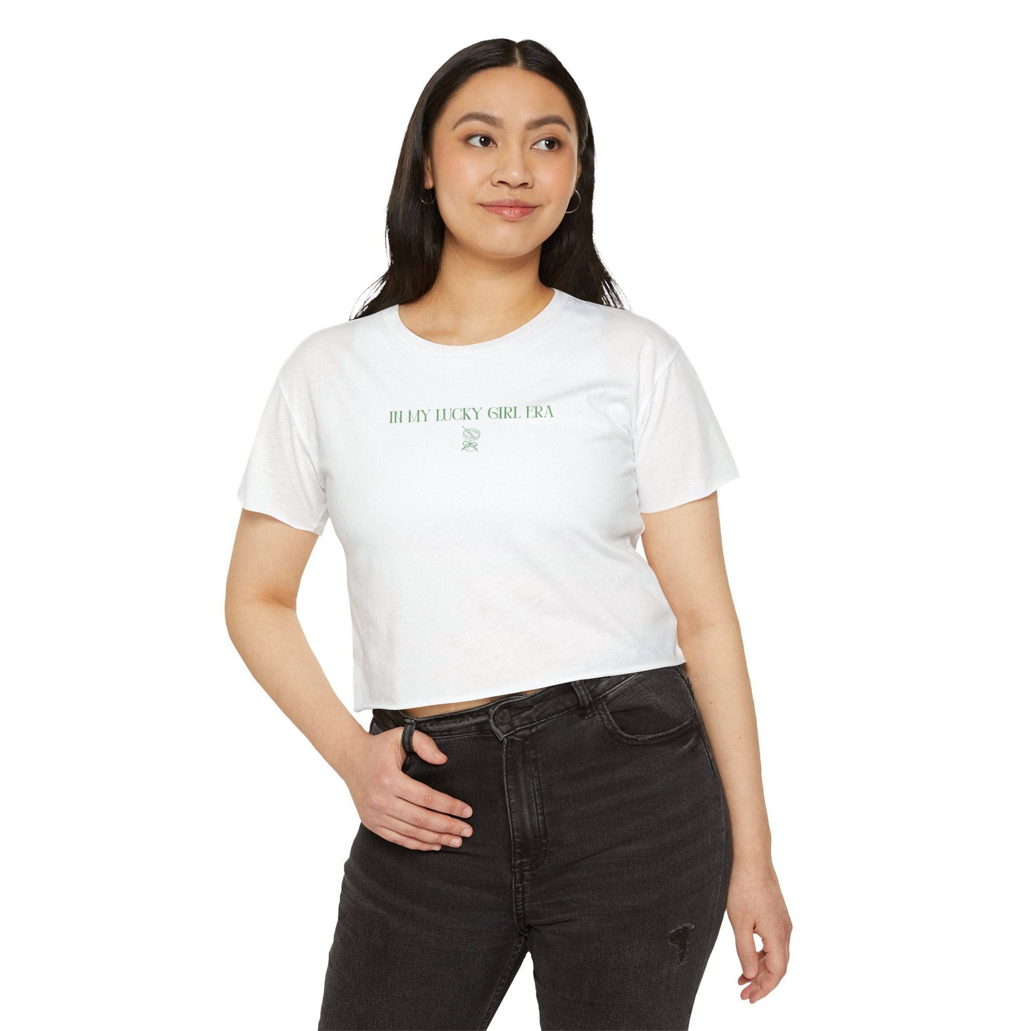 Lucky Girl Era Martini — Women's Graphic Crop Tee