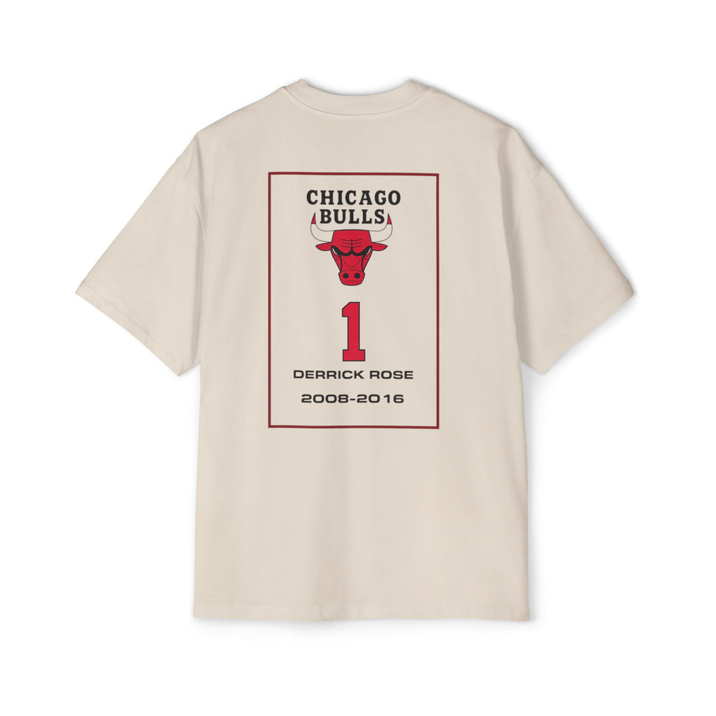 Chicago Bulls Derrick Rose #1 Banner Heavyweight Boxy Tee