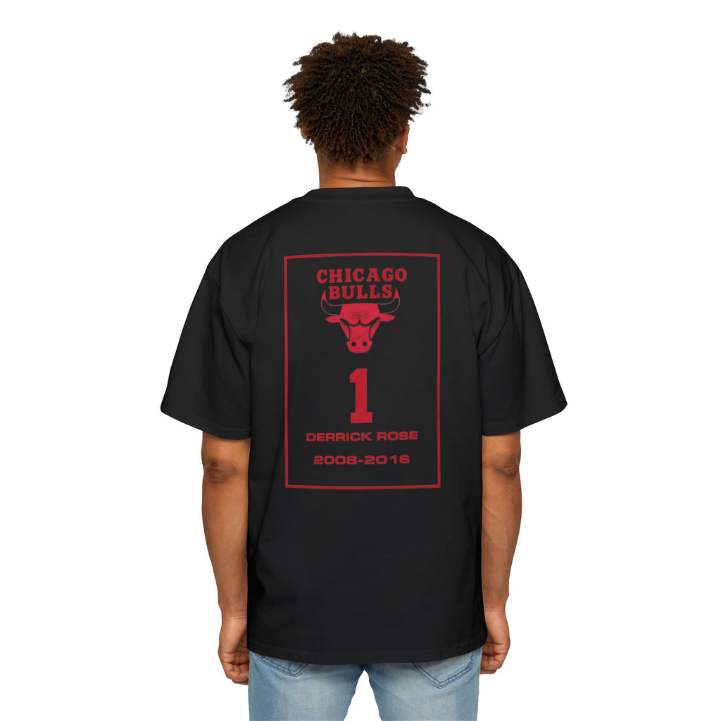 Chicago Bulls Derrick Rose #1 Banner Heavyweight Boxy Tee