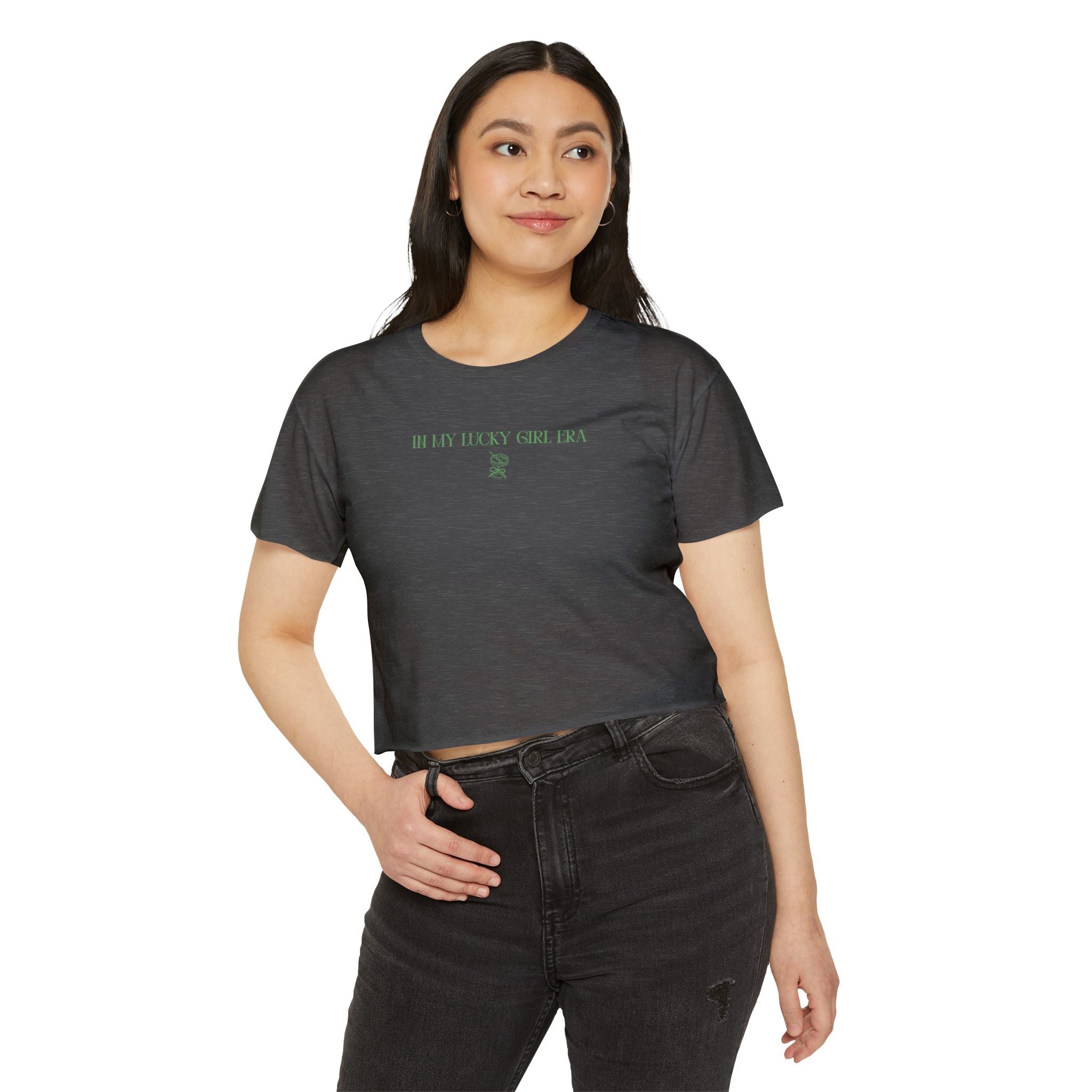 Lucky Girl Era Martini — Women's Graphic Crop Tee