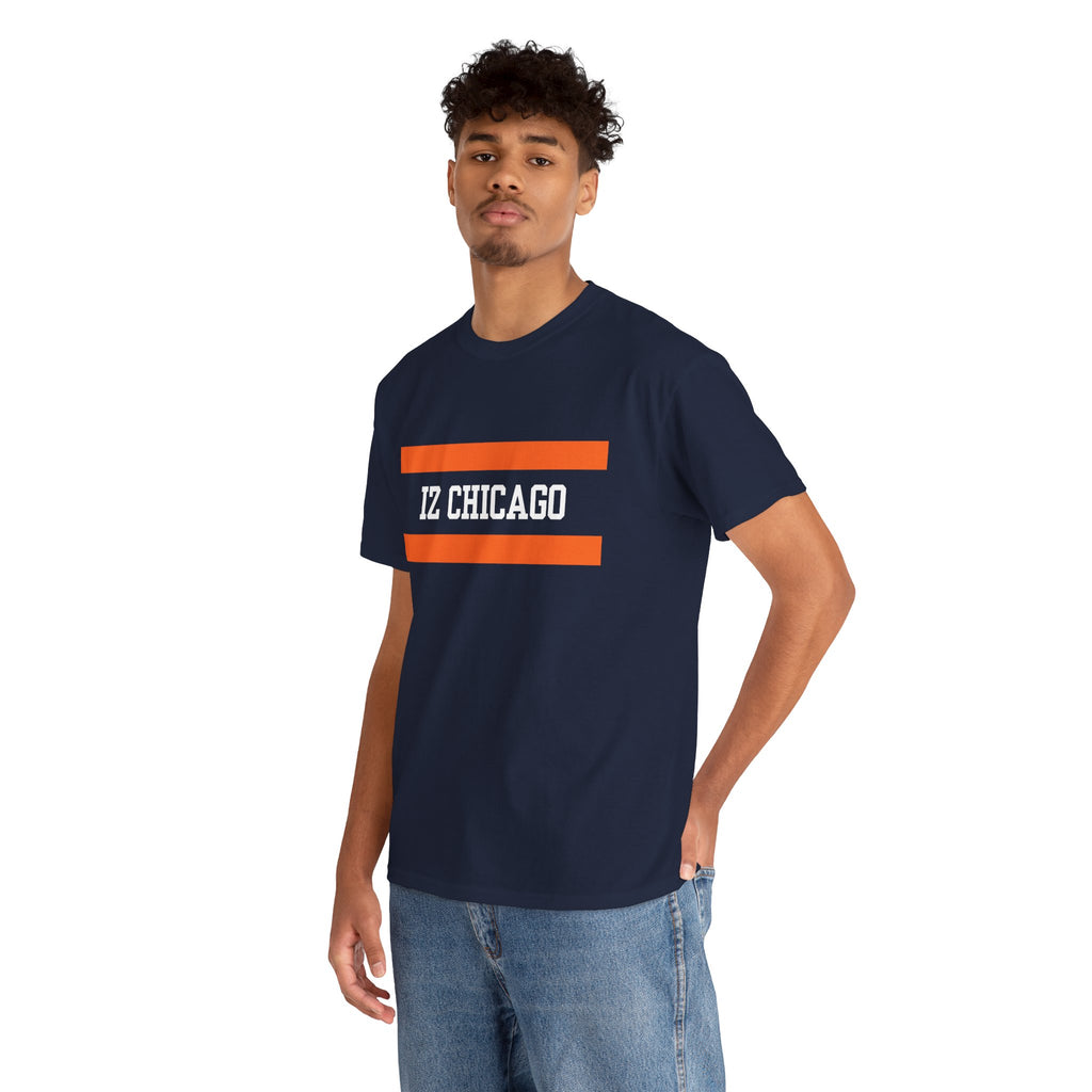 ‘IZ Chicago’ T-Shirt — Retro Stripe Graphic Tee