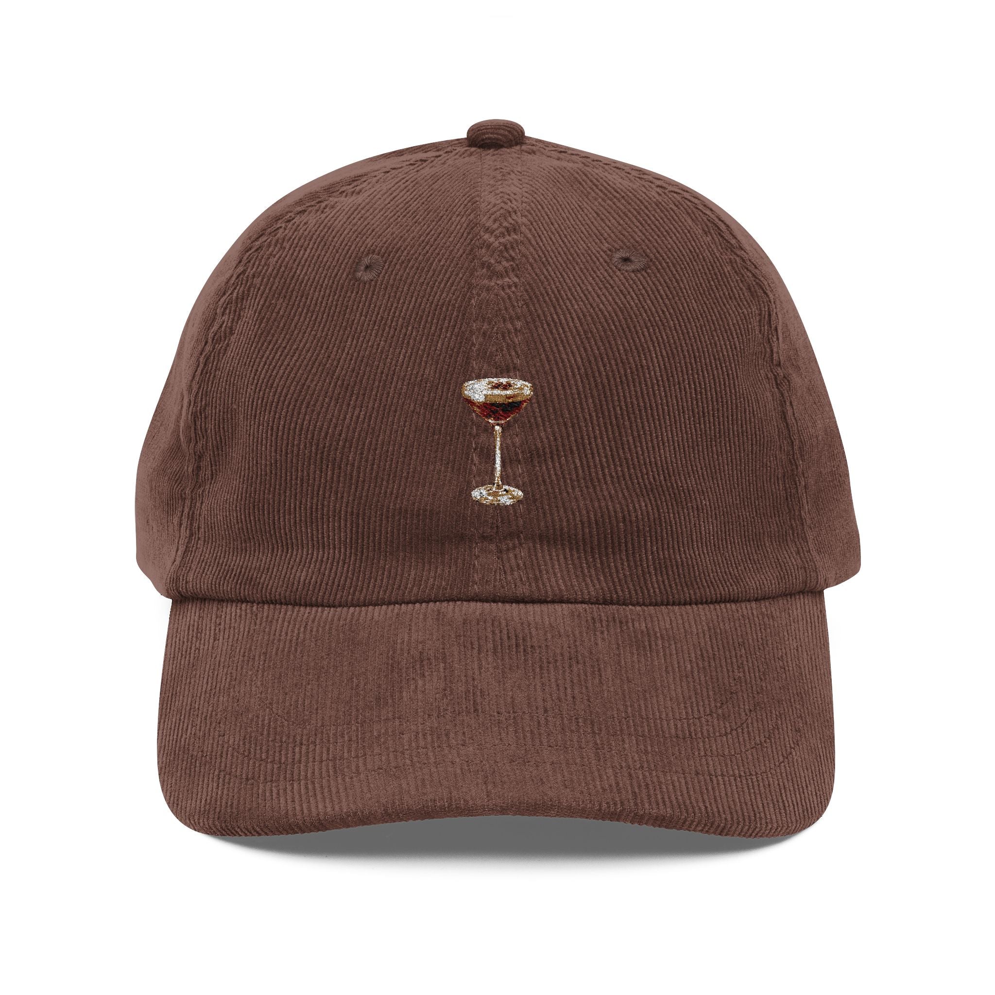Corduroy Embroidered Espresso Martini Vintage Cap
