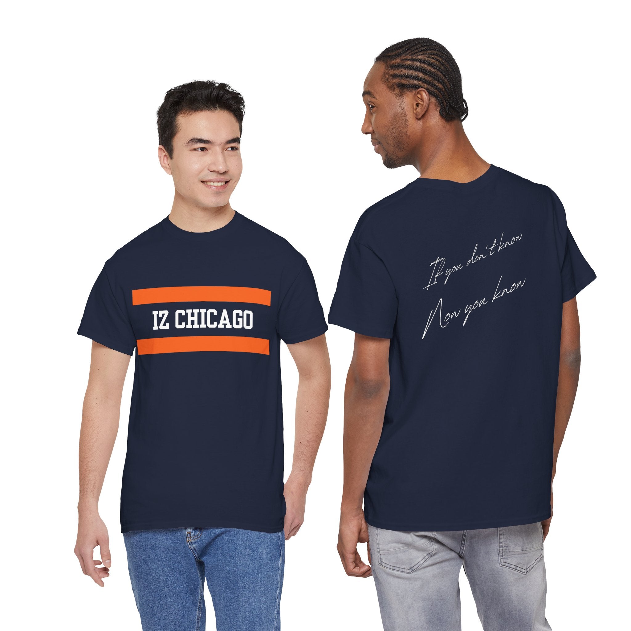 ‘IZ Chicago’ T-Shirt — Retro Stripe Graphic Tee