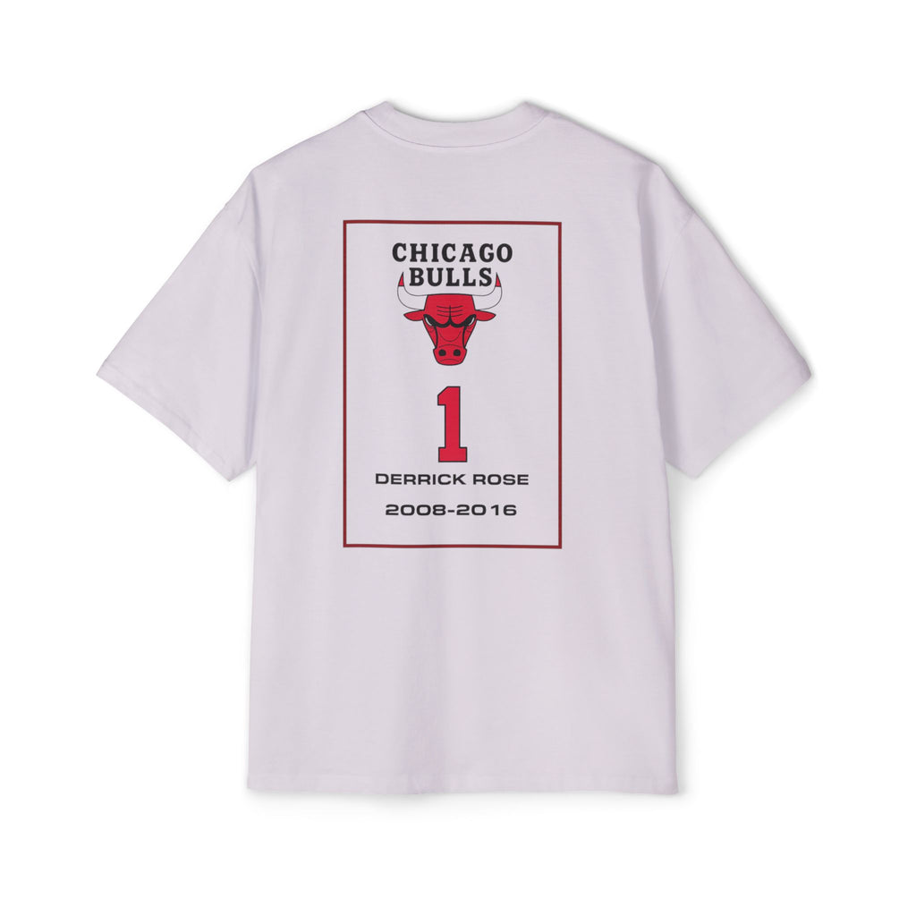 Chicago Bulls Derrick Rose #1 Banner Heavyweight Boxy Tee
