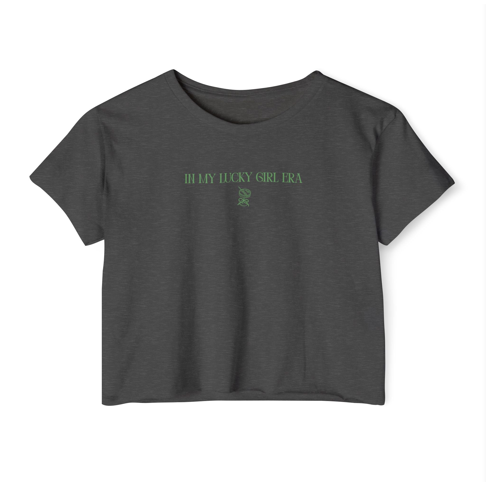 Lucky Girl Era Martini — Women's Graphic Crop Tee